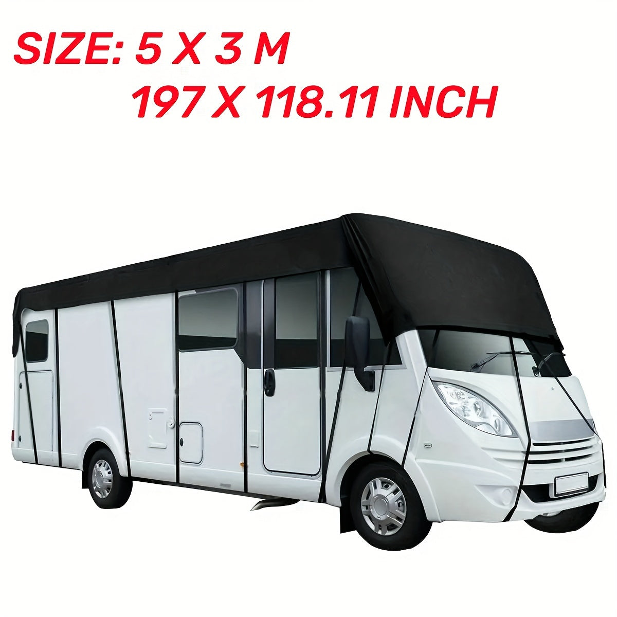 Lona de cubierta para techo de autocaravana 210D impermeable a polvo, resistente a los rayos UV, protector solar 12x12 pies
