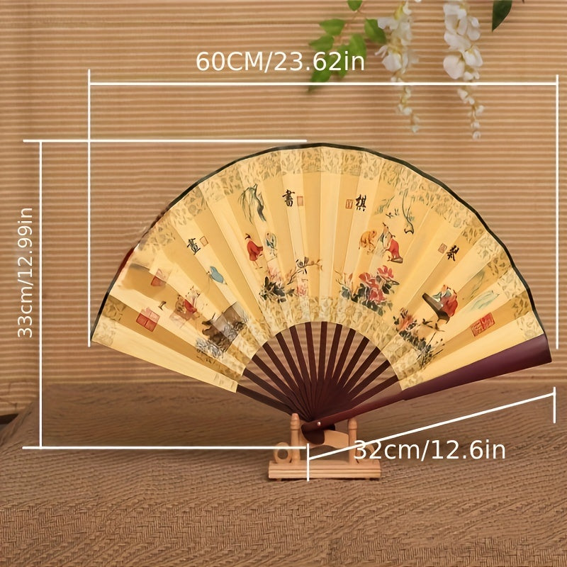 Traditional Bamboo Folding Fan for Cooling and Photography in Chinese Style