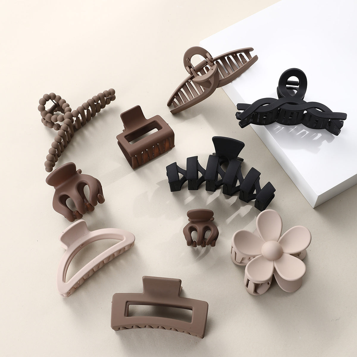 Set of 10 Hair Claw Clips Strong Grip Non-Slip Matte Finish for Thick Hair