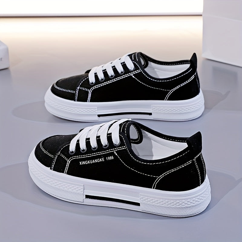 Women's Canvas Flat Shoes, Breathable Slip-On Sneakers, Lightweight and Stylish