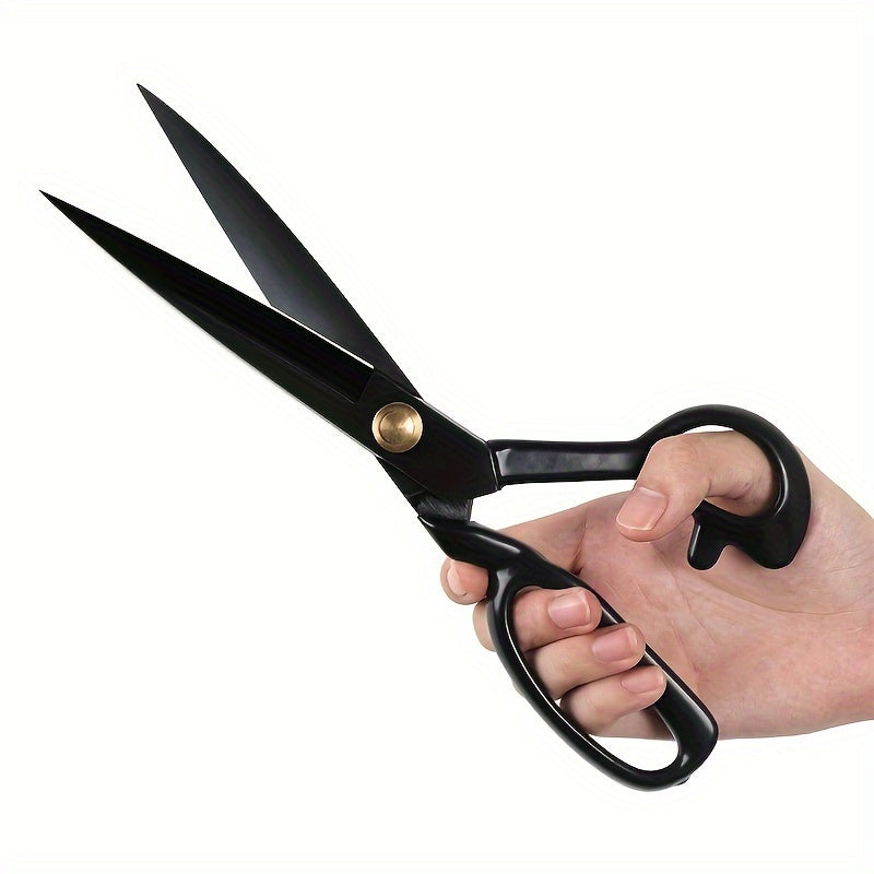 High Carbon Steel Tailor's Scissors for Fabric Cutting Right-Handed Ergonomic Black Handles