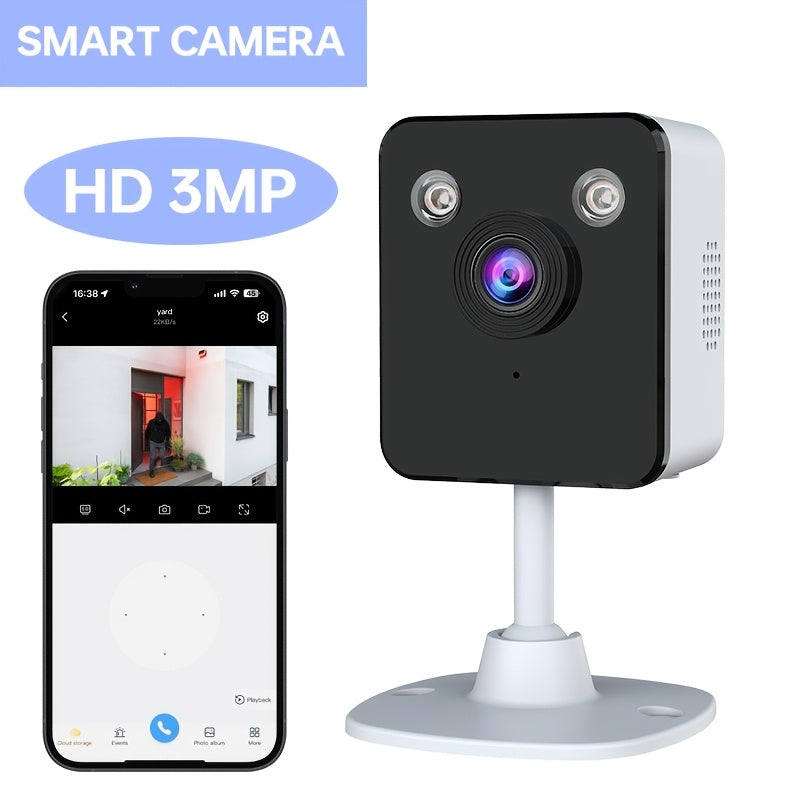 Wireless Security Camera 2MP Indoor CCTV with Motion Detection Night Vision Two-Way Audio SD Card Storage