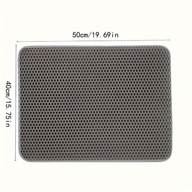 Large Dual-Layer EVA Cat Litter Mat for Easy Cleanup and Splash Prevention
