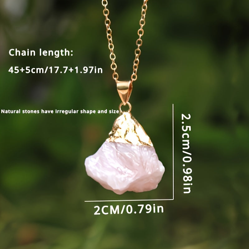 Vintage Bohemian Style Jewelry Set with Pink Crystal Necklace Cuff Bracelet and Open Ring