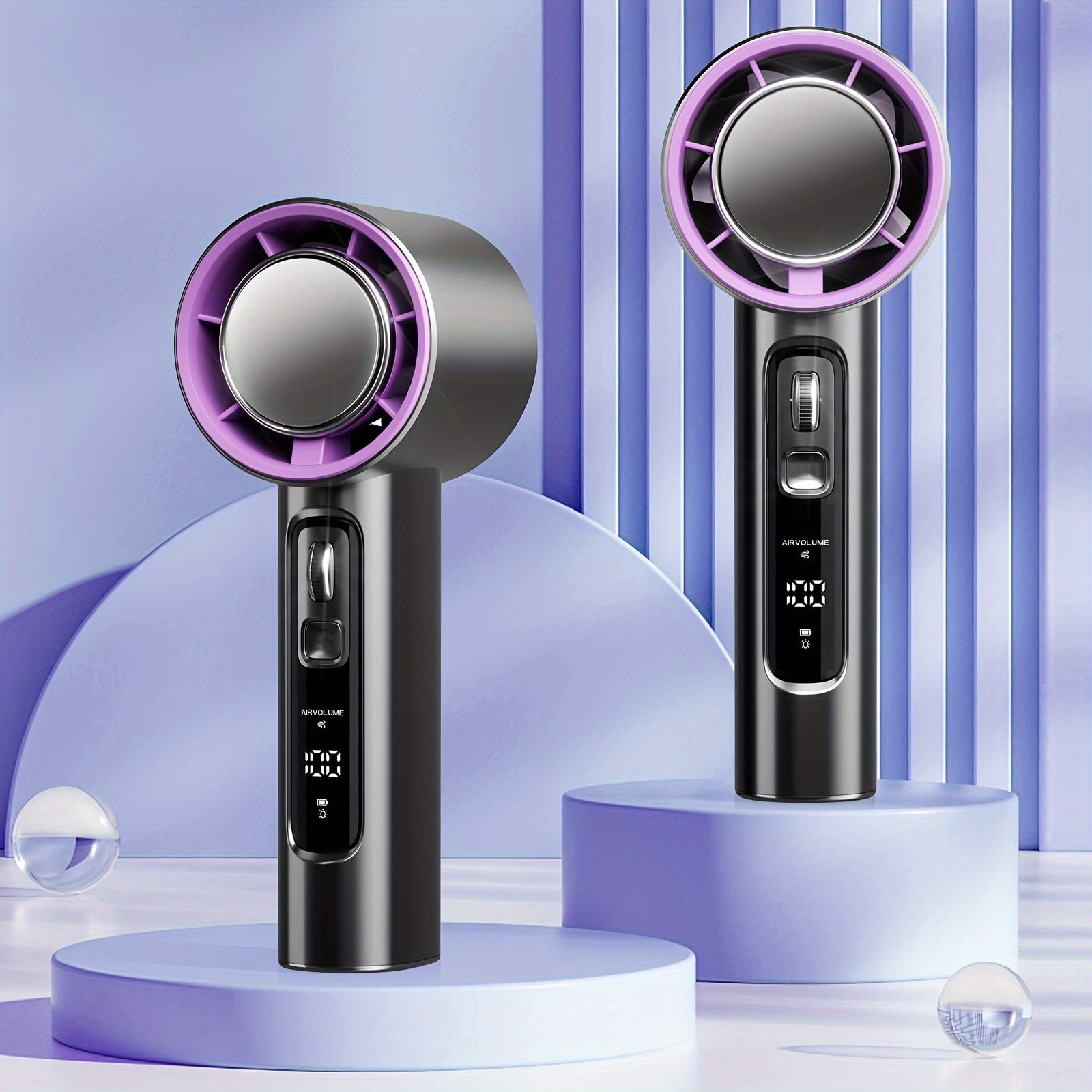 Mini Handheld Fan with Adjustable Speeds, USB Charging, Aromatherapy, LED Display