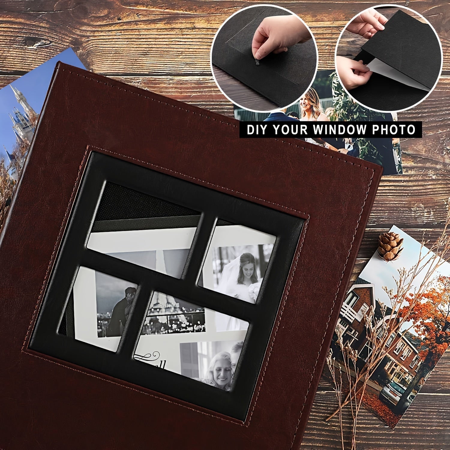 Faux Leather Photo Album Holds 500 4x6 Photos Family Wedding Travel Memory Book