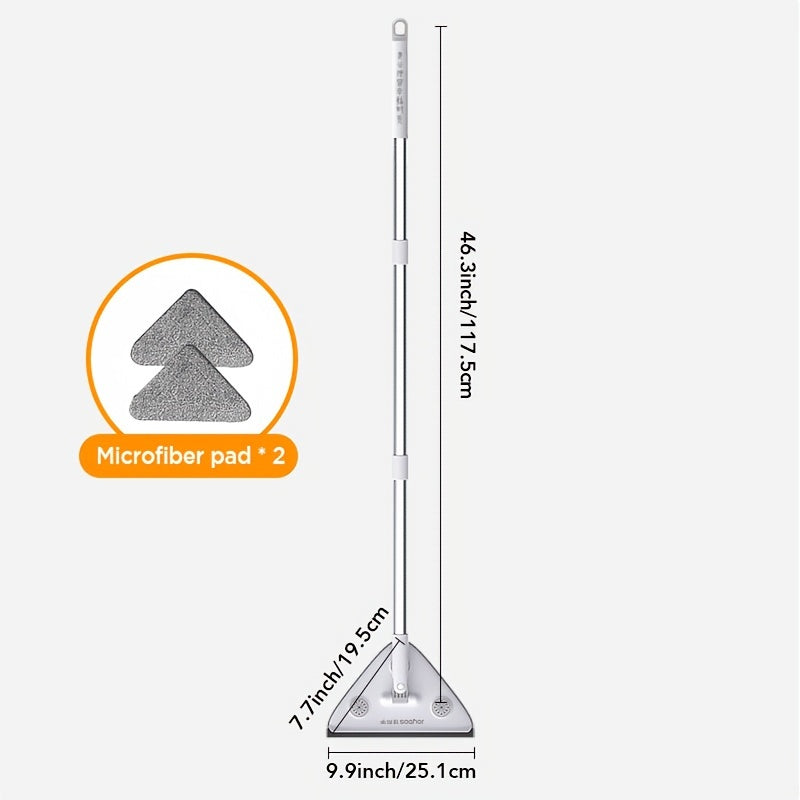 360° Swivel Triangle Mop Set with Extendable Handle for Windows Walls Floors