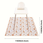 Non-Slip Waterproof Play Mat for Kids 109cm Square with Animal Print and Portable Picnic Blanket