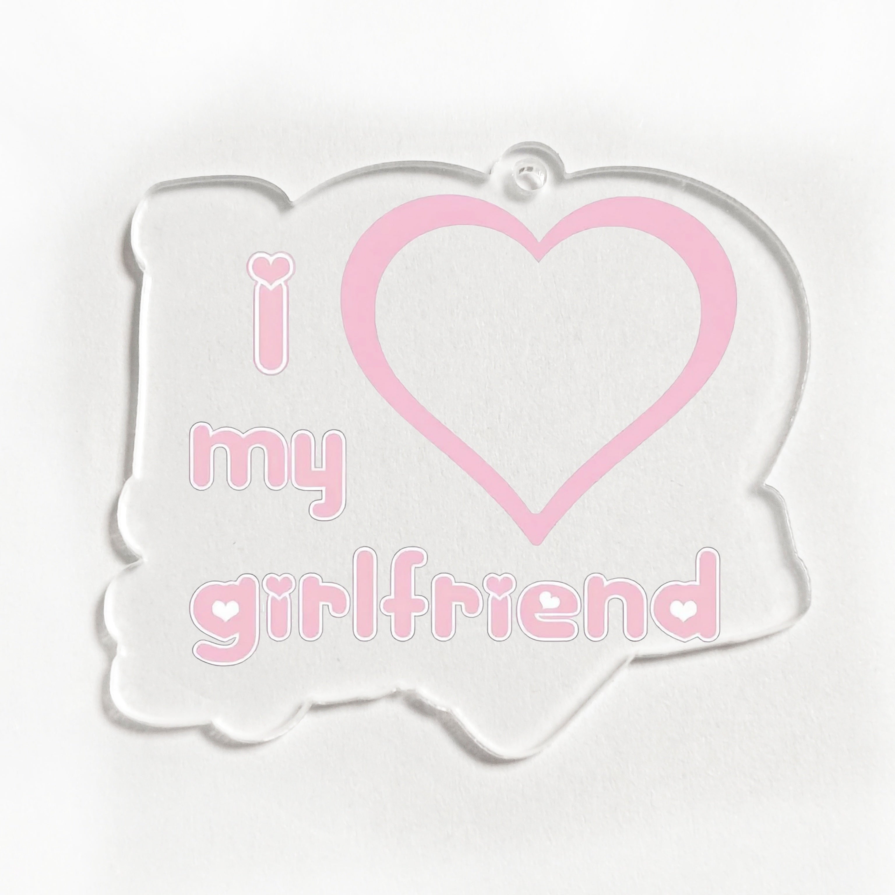 Personalized Acrylic Heart Keychain with UV Portrait and Alphabet Theme for Valentine's Day