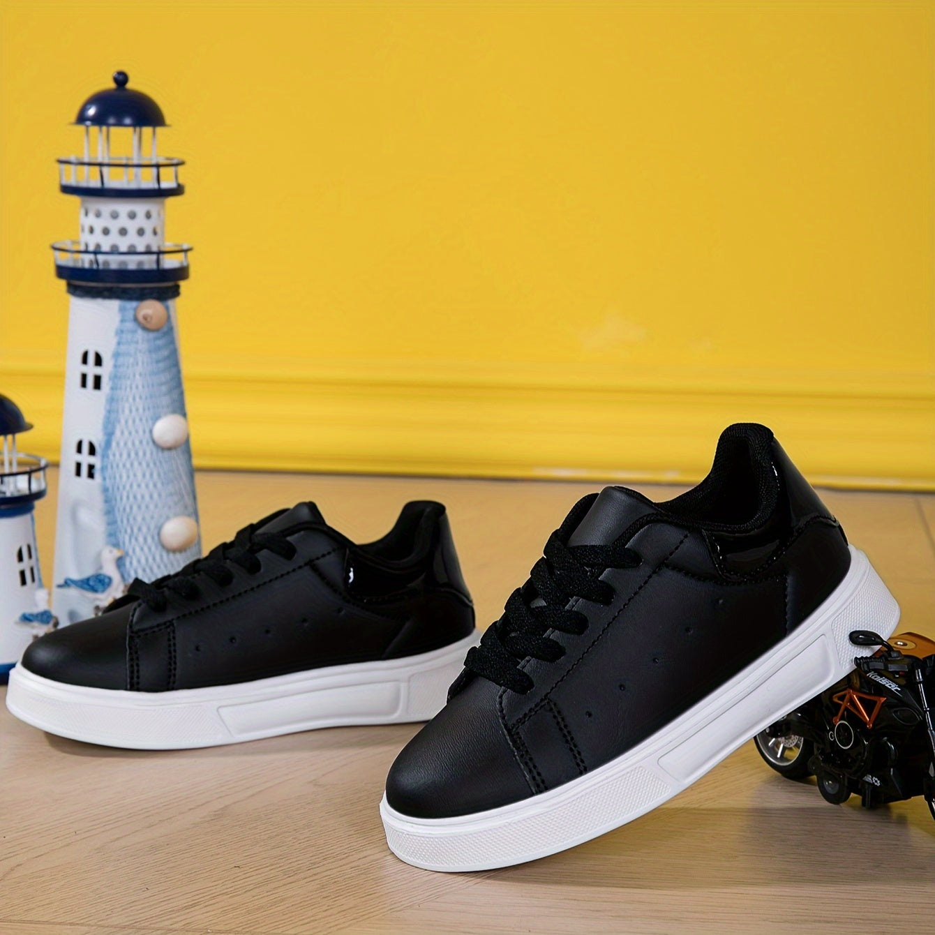 Kids' All-Season Fabric Sneakers with EVA Sole and Lace-Up Closure