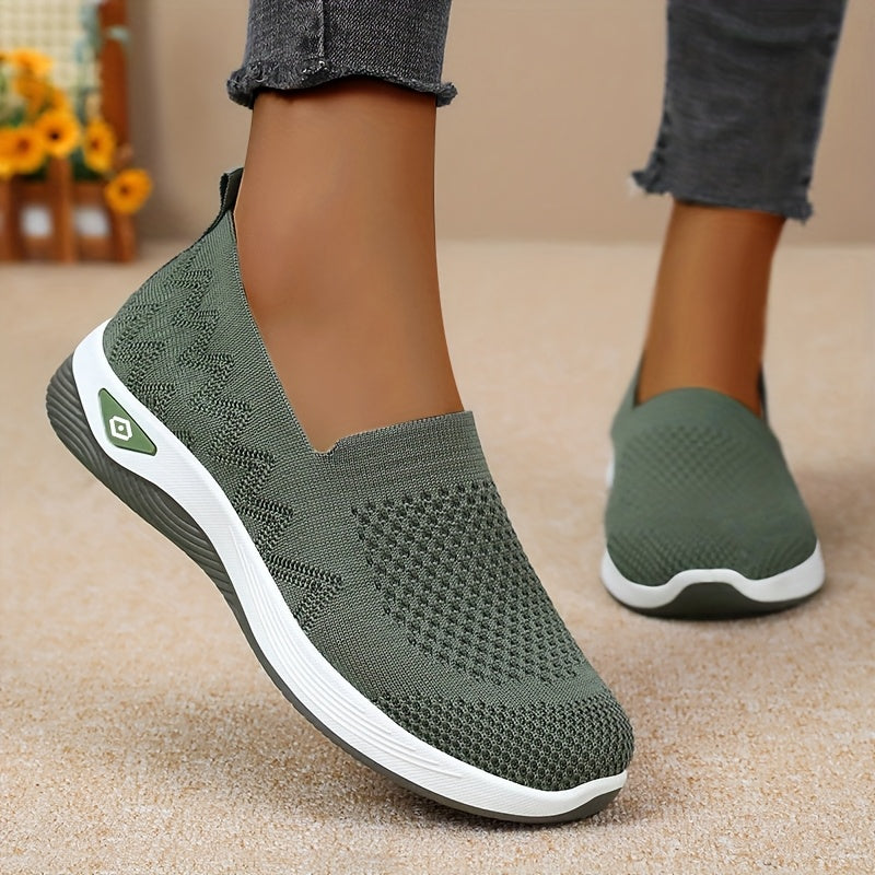 Women's Mesh Slip-On Sneakers Lightweight Casual Walking Shoes All-Season