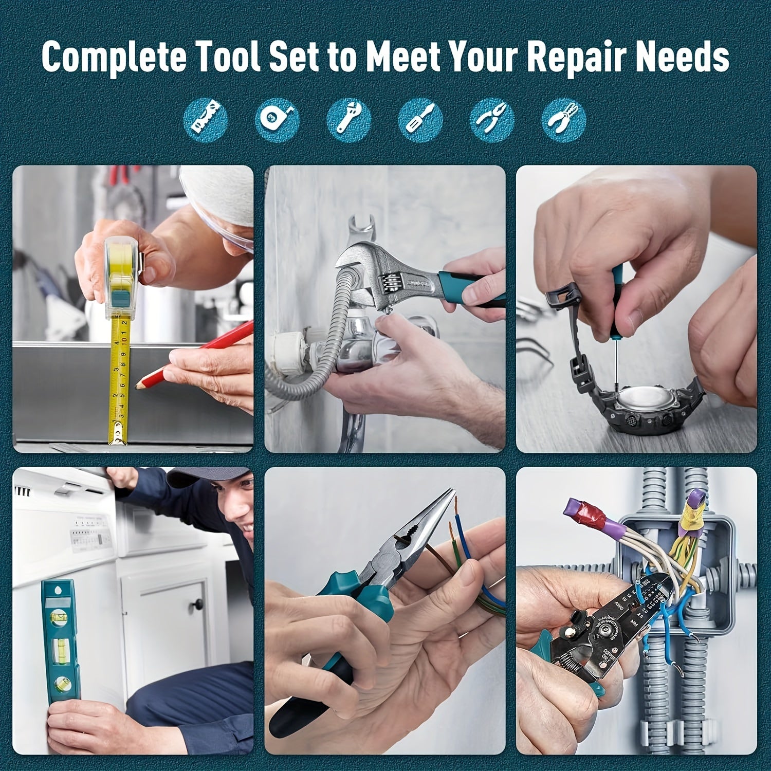 281-Piece Home Tool Kit with Socket Wrench Screwdriver Hex Keys Pliers Storage Case