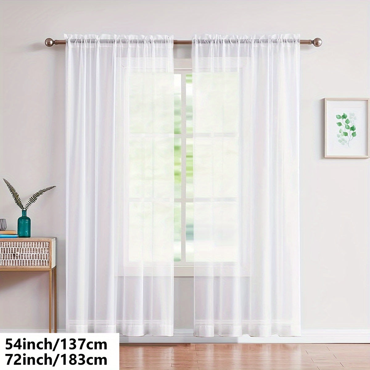 Cortinas de gasa blancas ligeras para sala de estar y dormitorio, transparentes, para barra