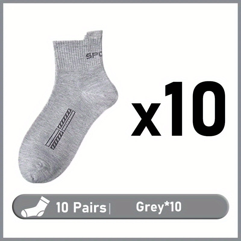 Men's Casual Socks Pack of 10 Pairs Size 38-45 Breathable Cushioned All Seasons