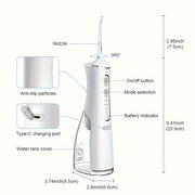 Cordless Water Flosser with 4 Modes USB Rechargeable 1500mAh Travel-Friendly