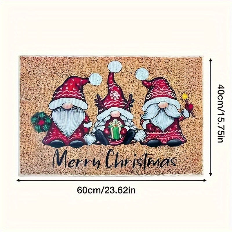 Christmas Gnome Door Mat Non-Slip Indoor Outdoor Entry Rug