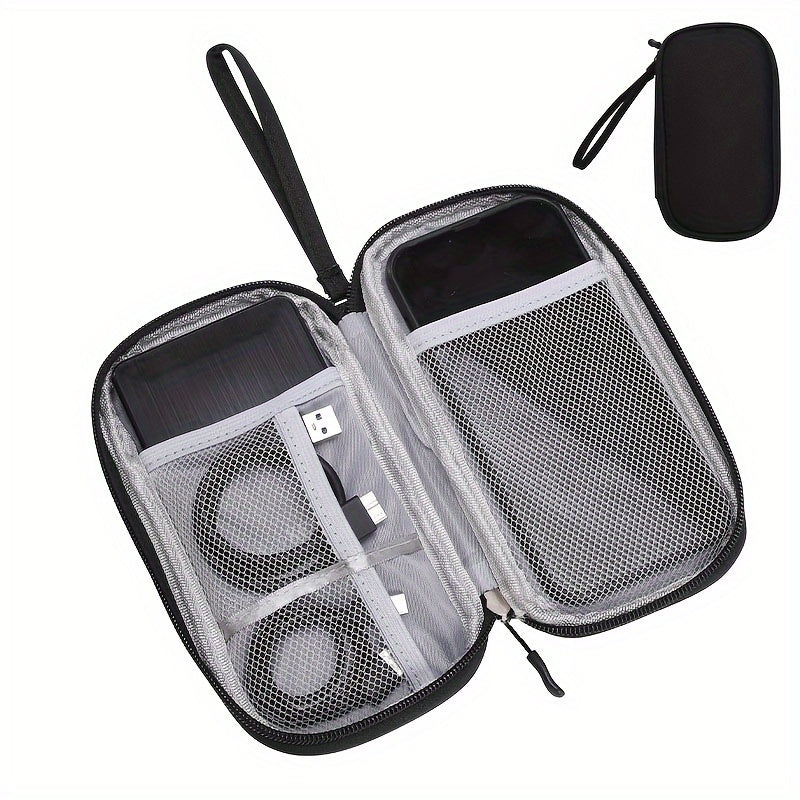 Bolsa portátil organizadora de cables con cremallera para cargadores y auriculares