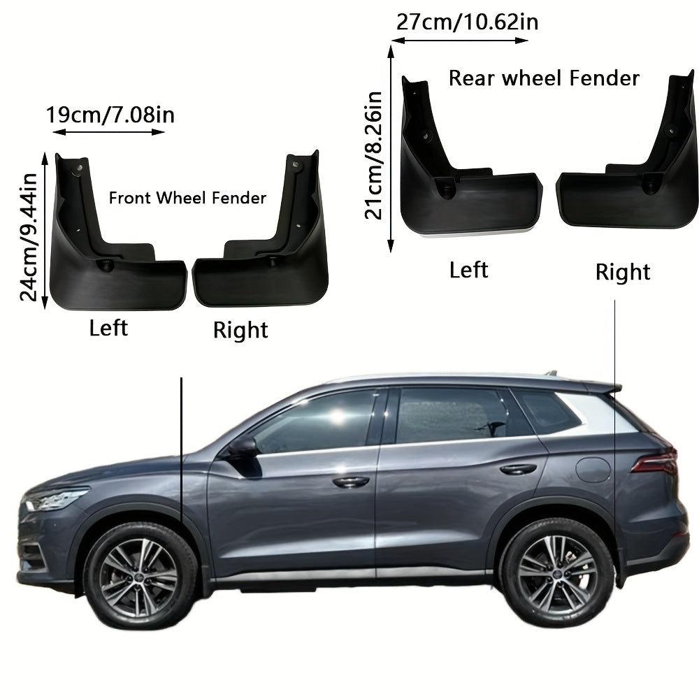 Car Mudguards Set for 2019-2020 Sedan Front and Rear Plastic Fenders