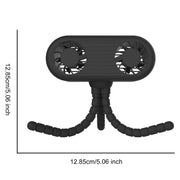 Портативный вентилятор для коляски с USB-аккумулятором, съемным креплением на штатив, 3 скорости, время работы 6 часов, идеально подходит для автомобильных сидений и туристических палаток. Доступен в черном/белом цвете. Гибкий вентилятор с шейкой.