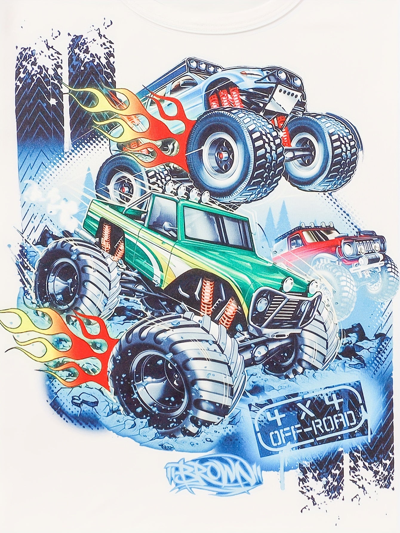 Boys' Summer Car Pattern Short Sleeve T-Shirt and Imitation Denim Shorts Set Kids' Casual Clothing