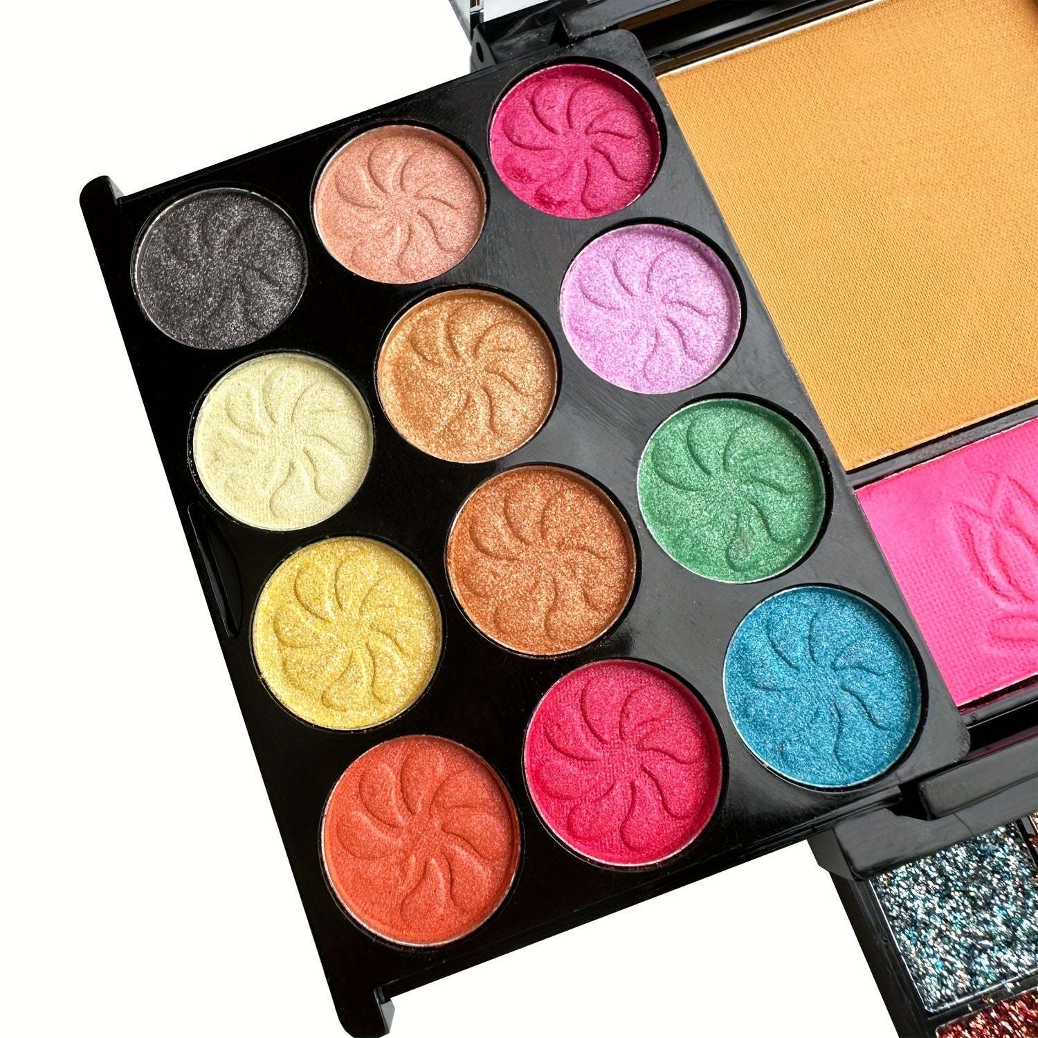 37 dona makiyaj to'plami boshlovchilar uchun Ko'zoynak palitrasi Yonoq Rangli Lab Bo'yoq Kontur