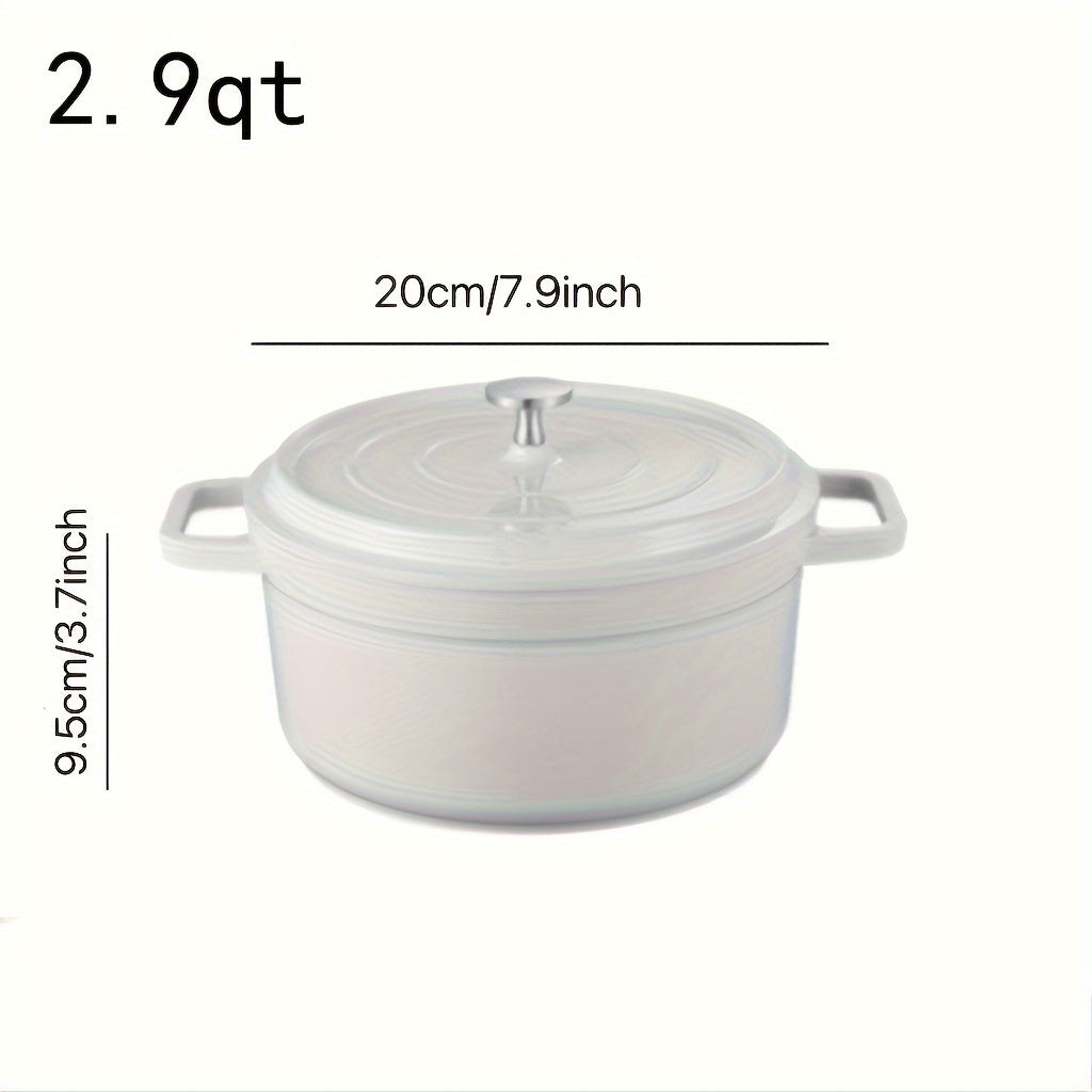 Enamel Dutch Oven 5 Qt Non-Stick Aluminum Casserole Stew Pot Kitchen Cookware