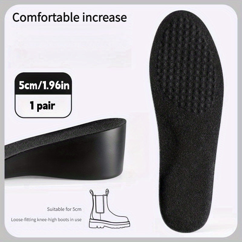 Men Women Faux Leather Height Increasing Insoles Comfortable Invisible Multiple Heights