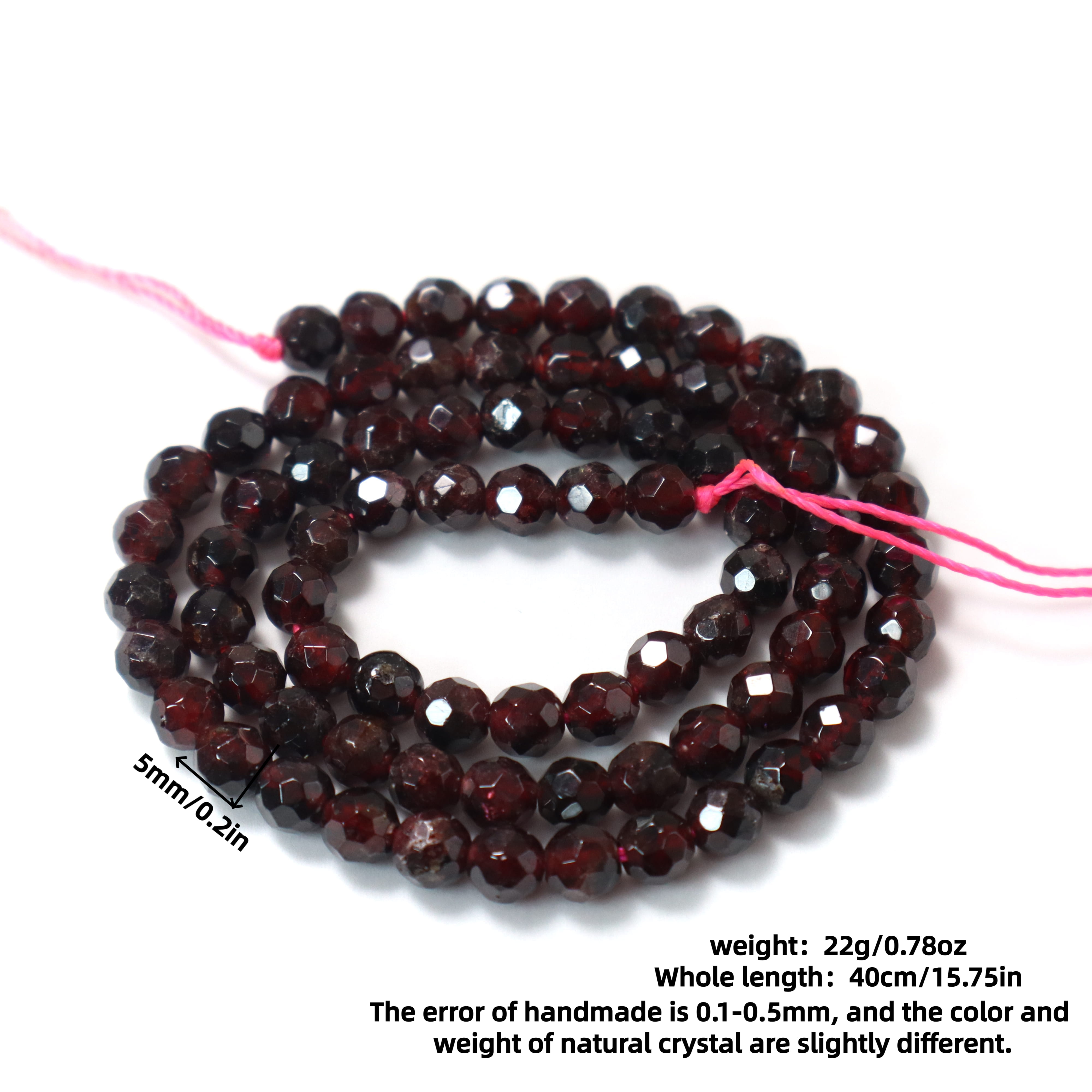 Sun'iy zargarlik DIY bilaguzuk va uzuk to'plami, garnet kristalli va tilla bilan