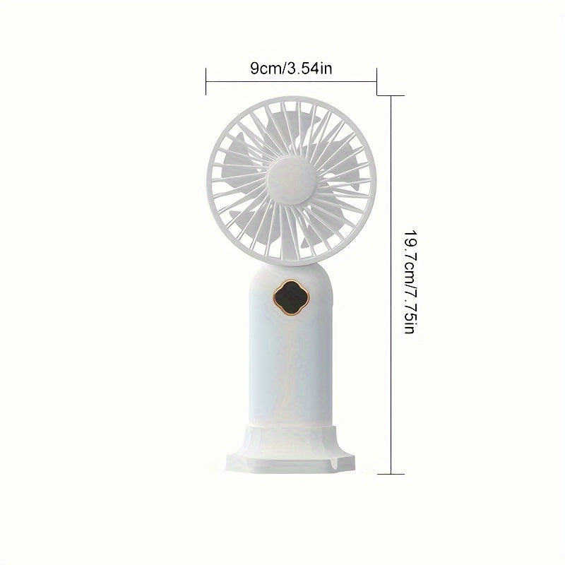 Portable Table Fan with USB Charging, Phone Holder, Quiet Operation, 3 Speeds