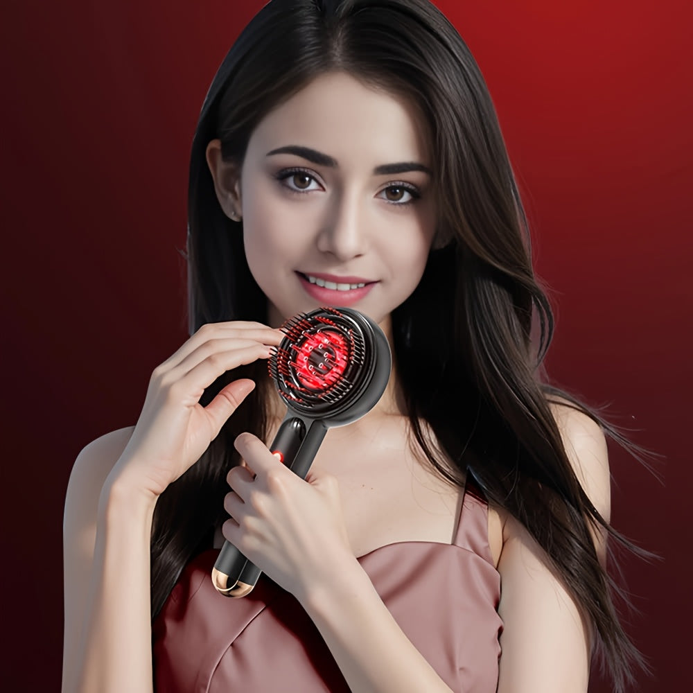 Electric Scalp Massager USB Rechargeable Head Vibration Comb with Kneading and Drainage Functions