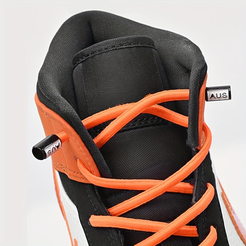 Unisex Elastic No-Tie Shoelaces with Metal Buckles for Sports and Outdoor Activities