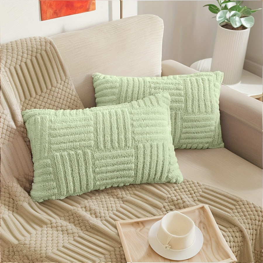 Boho Stripe Decorative Pillow Covers for Couch and Bed Set of 2 High-Quality Farmhouse Style