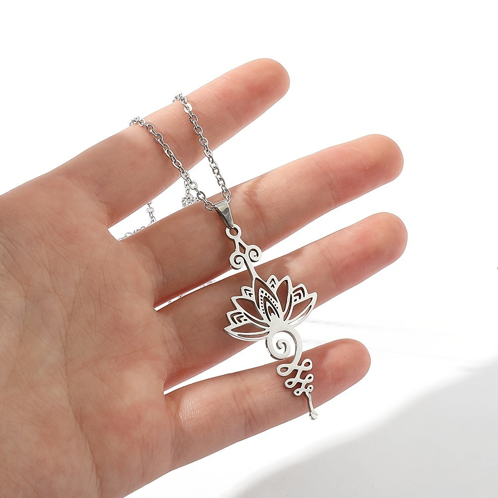 Женское ожерелье-лодочка с кулоном, полая ювелирная украшение, подарок, кулон для йоги