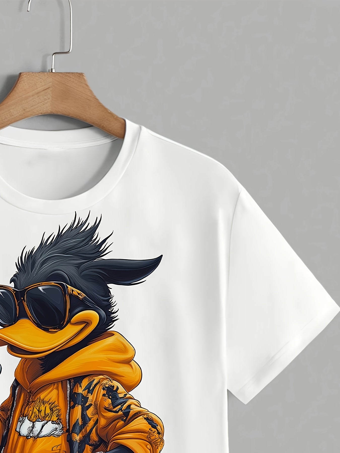 Camiseta gráfica de manga corta con cuello redondo para hombre, casual, de poliéster, verano