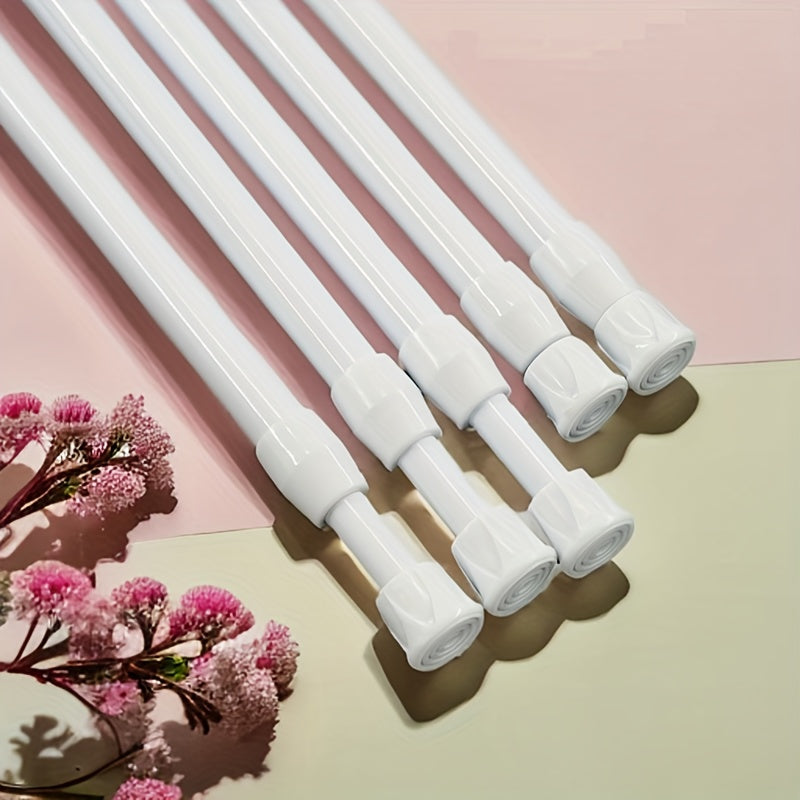 Adjustable Steel Curtain Rod for Shower Window Closet Towel Rack Extendable No-Drill Installation