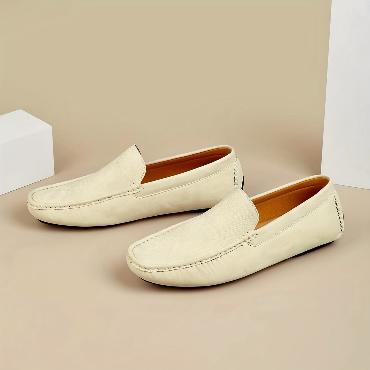 Men's Navy Blue Slip-On Loafers Casual Non-Slip Durable All-Season Shoes