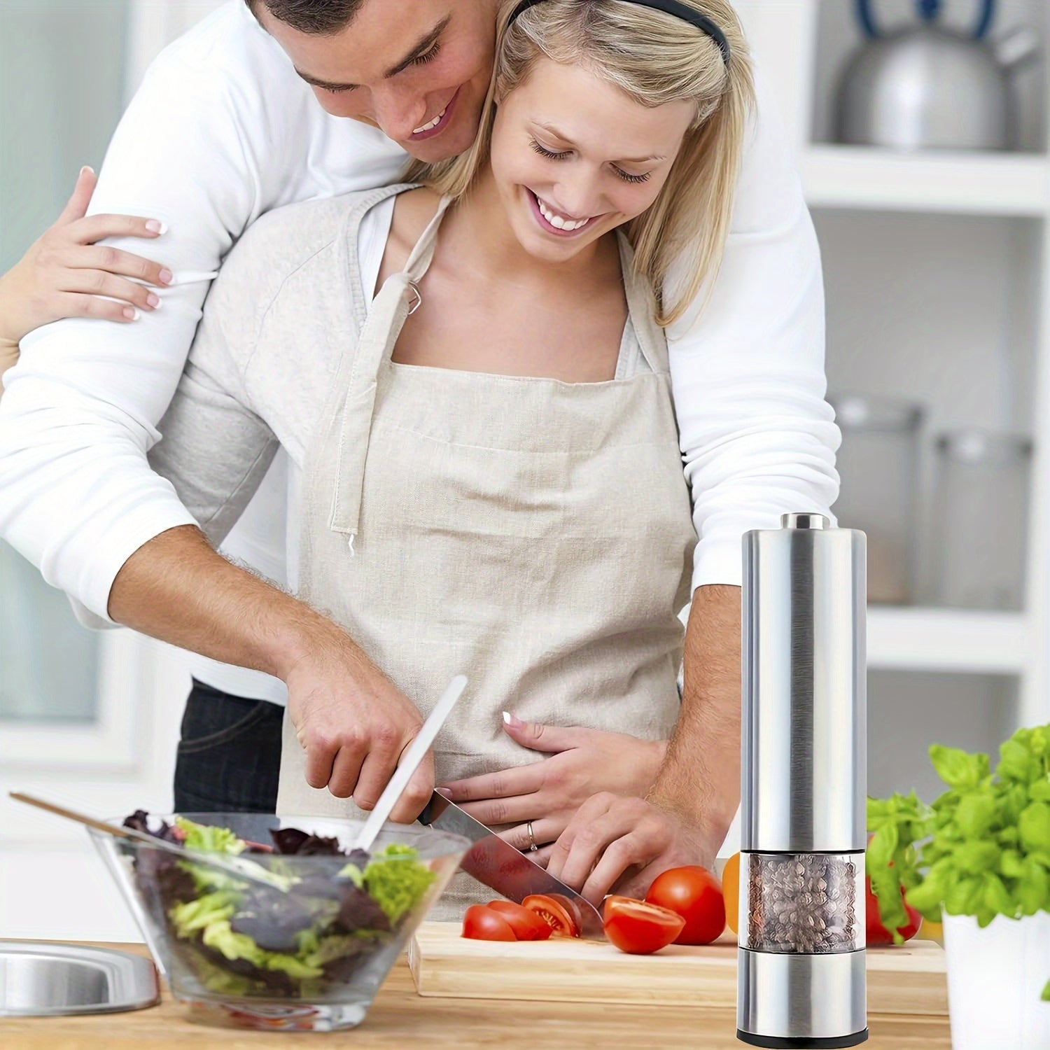 Elektr taom va murch maydalagichlar to'plami, batareyali, sozlanadigan, bitta qo'l bilan boshqarish