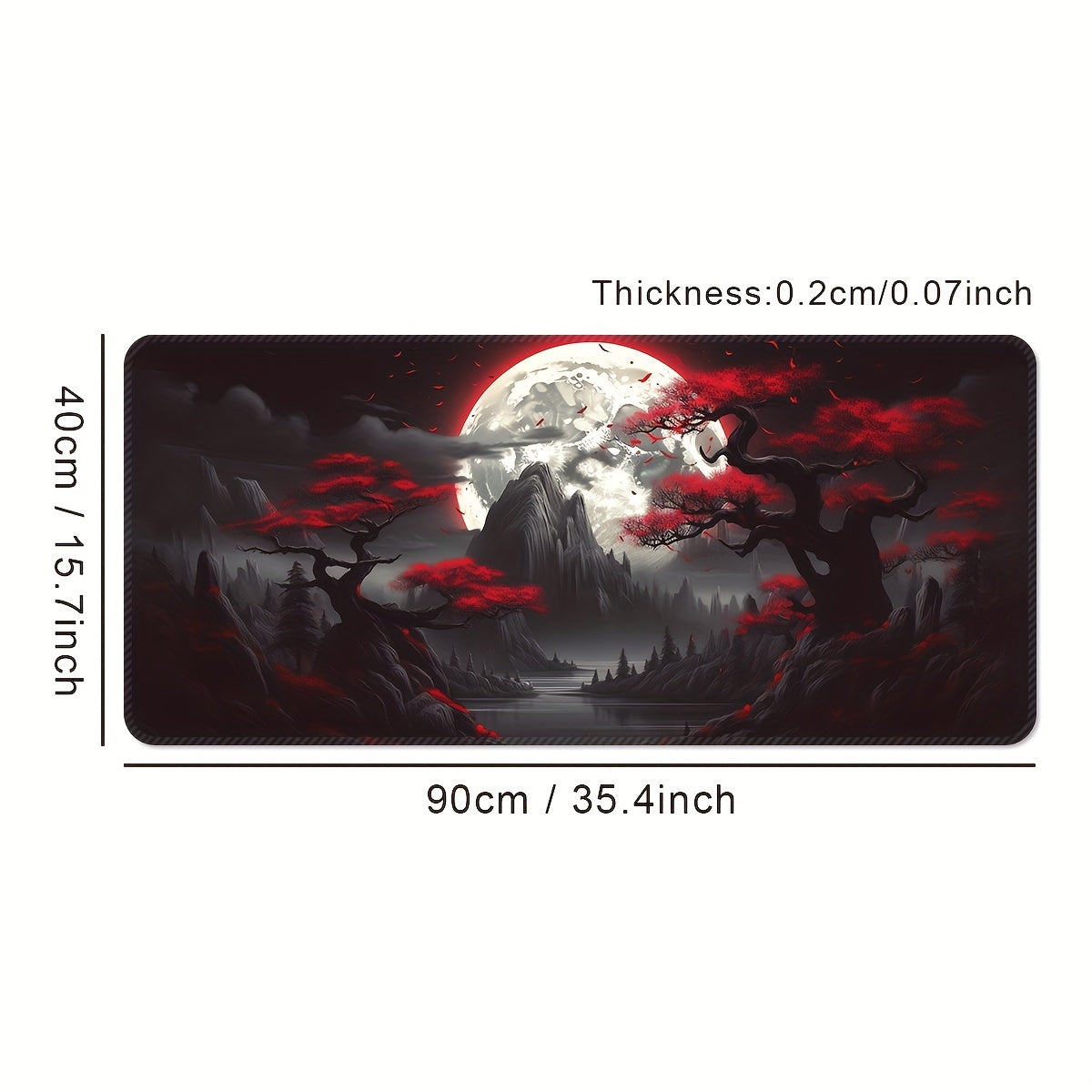 Katta, sirpanmaydigan o'yin sichqonchasi padini manzarali tog'lar dizayni, tikilgan chetlar va yuviladigan yuzasi bilan. Esport, kompyuterlar va ofis ishlari uchun mukammal.