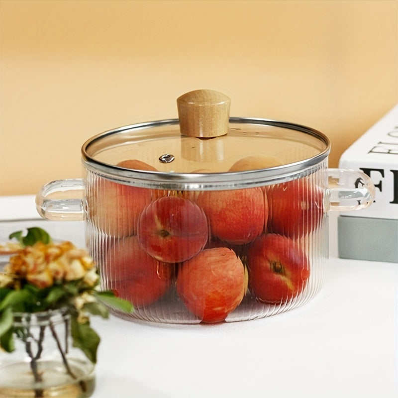 Shisha souspana, qopqog' bilan 1550ml, yuqori haroratga chidamli shaffof shisha, plita, mikroto'lqinli pech uchun xavfsiz