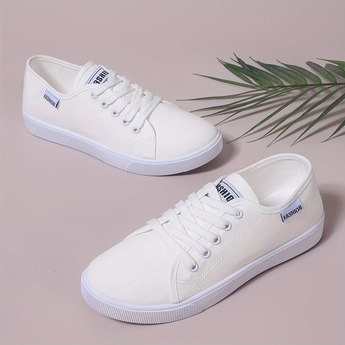 Women’s Casual Low-Top Lace-Up Sneakers Breathable Fabric All-Season Shoes