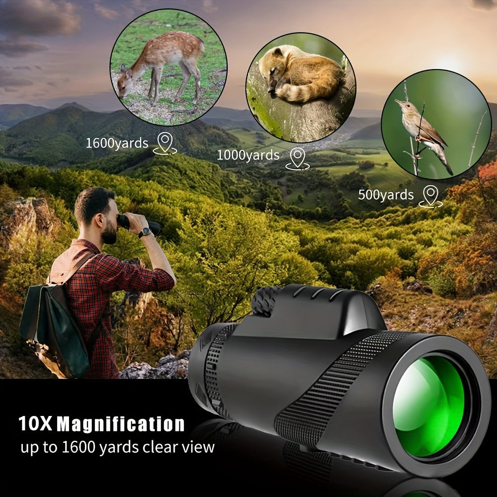 10x40mm Monocular Telescope for Adults Portable Handheld Long Distance Viewing for Camping Hiking Wildlife Observation