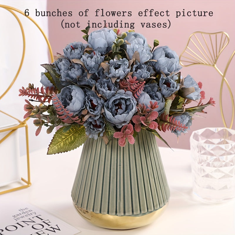 Искусственные букеты розовых пионов с несколькими головами, стеблями и различными применениями для дома, сада или мероприятий.