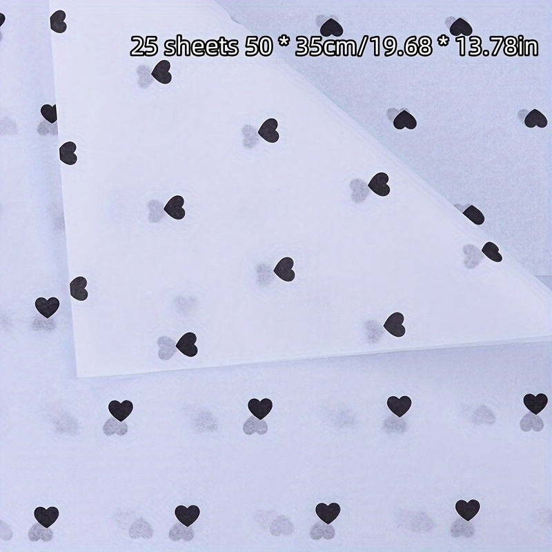 25 Sheets Small Peach and Love Heart Sydney Paper for Gift Wrapping and Decorations