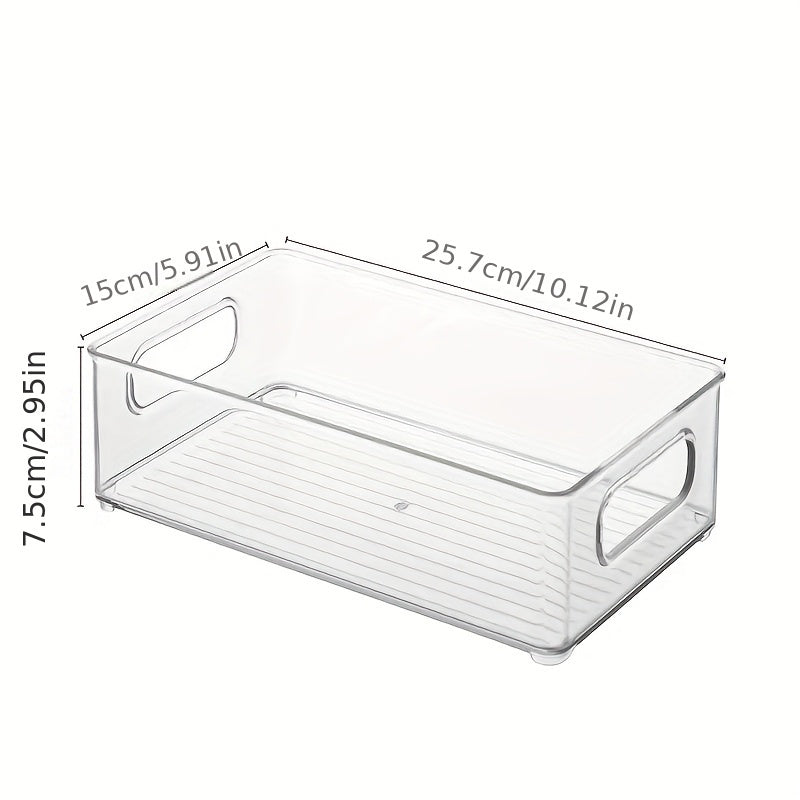 Stackable Clear Plastic Storage Bins for Kitchen Bathroom Desk Organizer