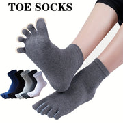 Men's Breathable Toe Socks Sports Novelty Knit Polyester Solid