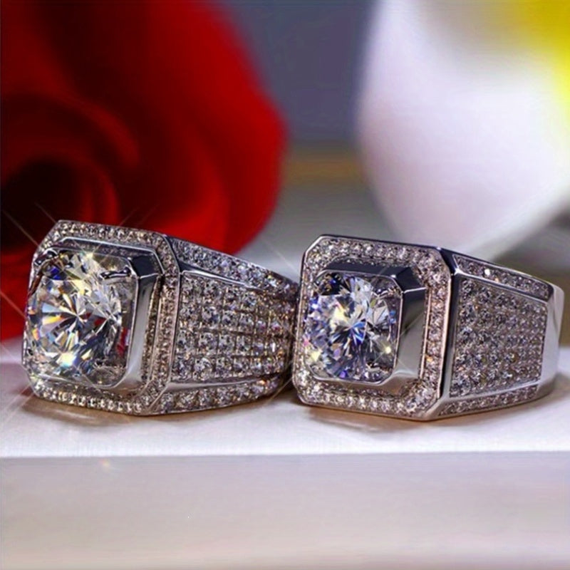 Sterling Silver Moissanite Ring 1/2/5 Carat Golden Plating Engagement Jewelry