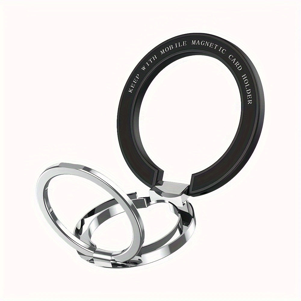 Metal Zinc Alloy Magnetic Phone Ring Holder 360° Rotating Folding Ultra-Thin Car Desktop Compatible