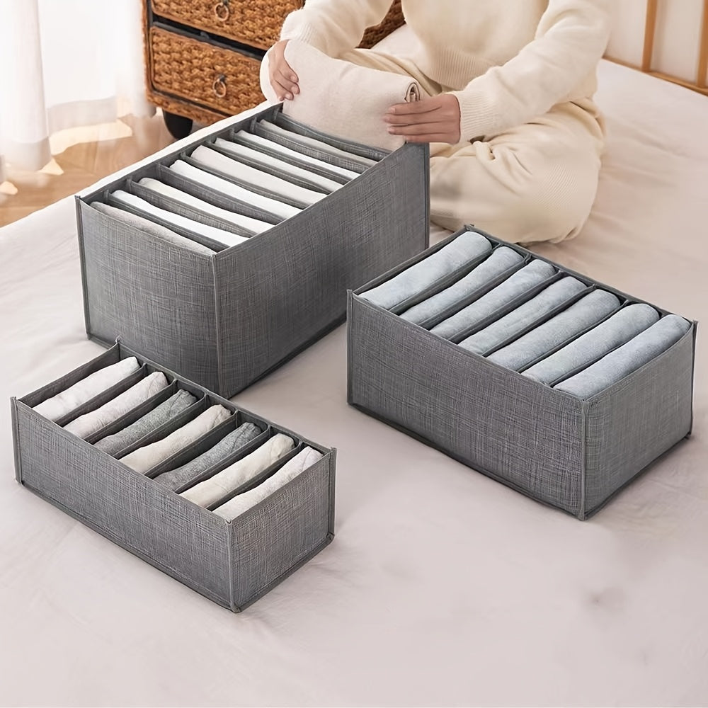 Caja de almacenamiento para ropa de lona plegable para jeans, ropa interior, calcetines, en dormitorios