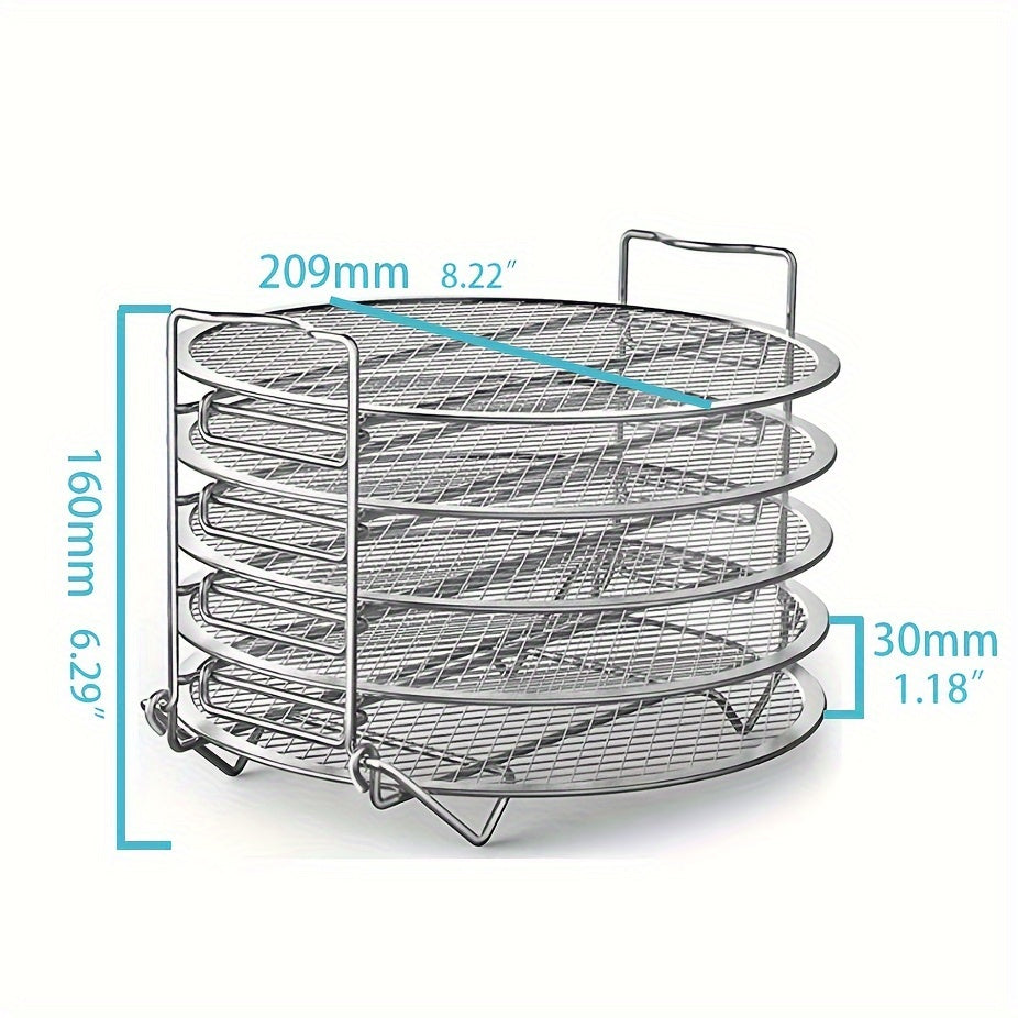 Stainless Steel besh qatlamli bug'lash rack va quritish aksessuari Air Fryer uchun