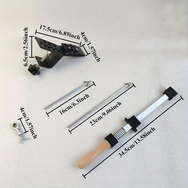 Professional Kitchen Sharpening System with Diamond Stone, Adjustable Angle Guide, Wooden Handle for Precision Sharpening. Knife Sharpener for Efficient Sharpening.